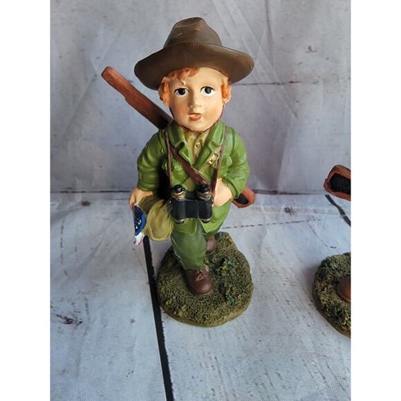 Soldier Boys Boy Scout Figures Set 2 Resin 5 inches Tall - Picture 2 of 8